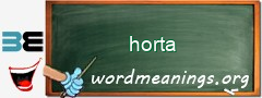 WordMeaning blackboard for horta